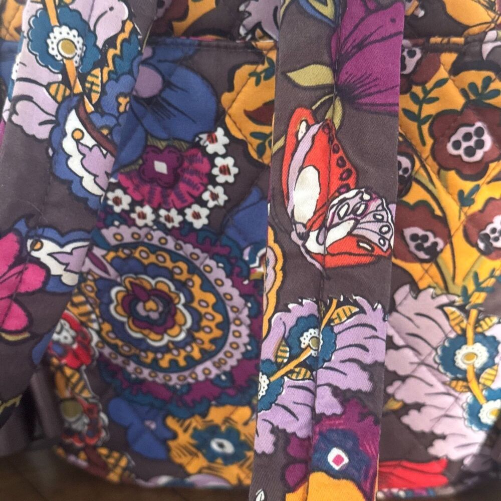 Vera Bradley Mini Backpack Floral Print Quilted Cotton Bookbag Travel Bag - Picture 7 of 9